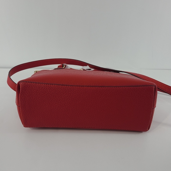 Coach Pebbled Leather Remi Satchel Crossbody NWT Electric Red Goldtone Handbag - Picture 8 of 14